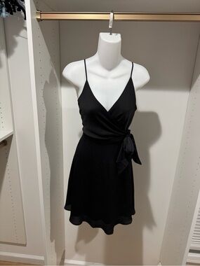 Express Black Wrap Mini Dress with Side Tie